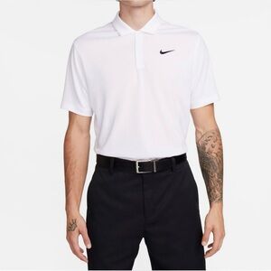 NWT Men's Nike White Dri-FIT Golf Polo, Sizes Large and Extra Large